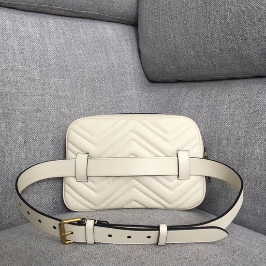 Gucci GG Marmont matelasse belt bag 523380 white