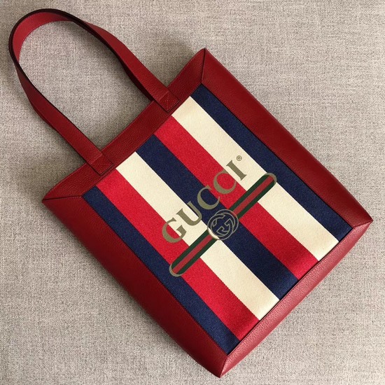 Gucci Print medium tote 523781 red