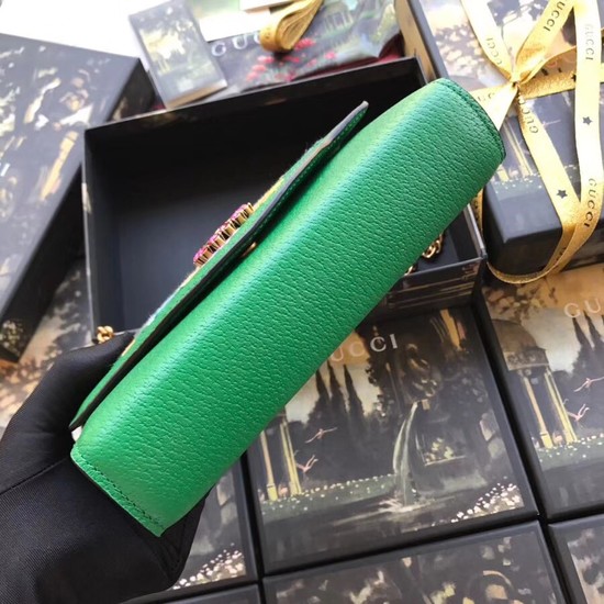 Gucci GG Marmont matelasse mini bag 499314 green