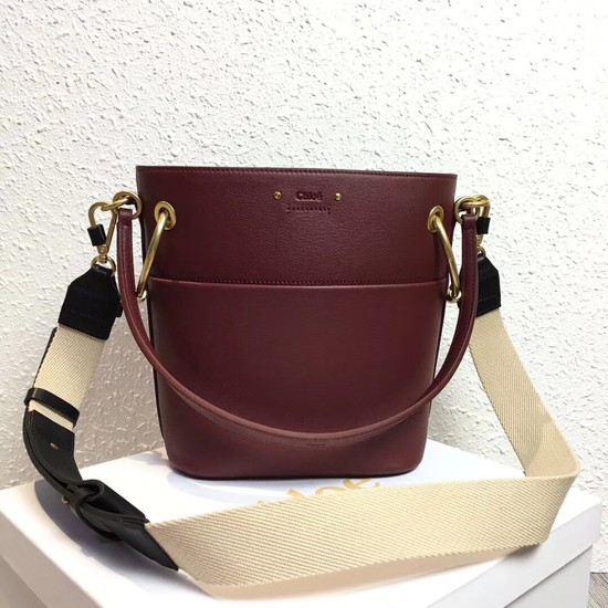 Chloe Roy Mini Smooth Leather Bucket Bag S126 Plum purple