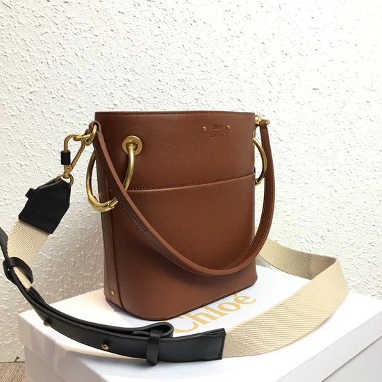 Chloe Roy Mini Smooth Leather Bucket Bag S126 camel