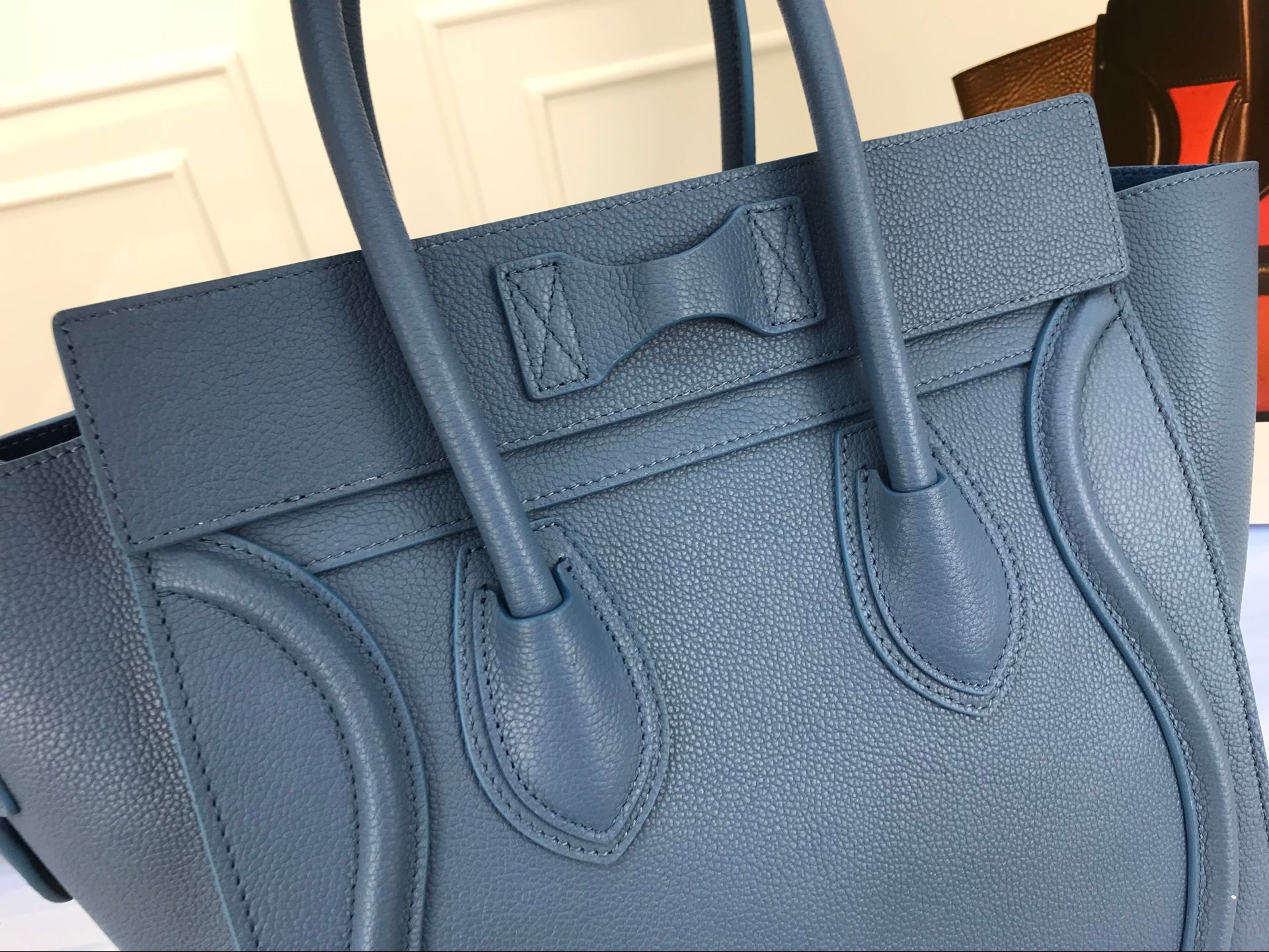 Celine Luggage Micro Tote Bag Original Leather CLY33081M blue