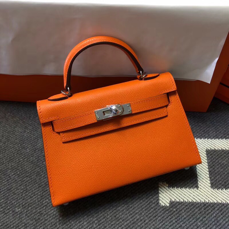 Hermes Kelly Tote Bag Original epsom Leather KL20 Orange