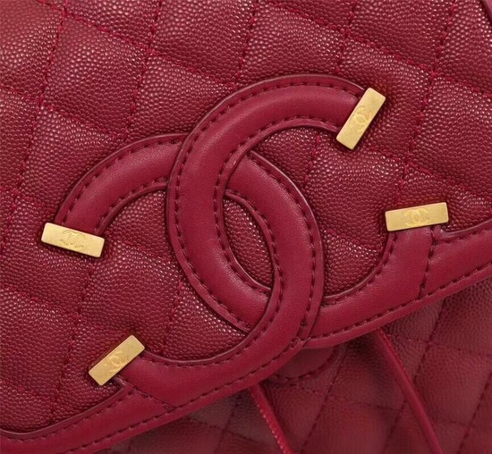 Chanel Caviar Leather Backpack 83430 red