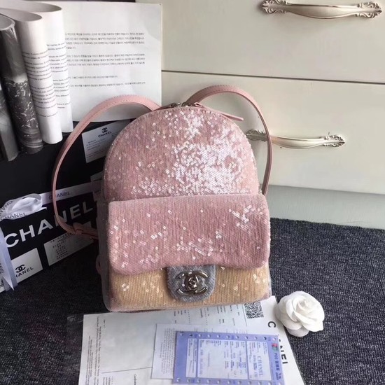 Chanel Original Bead piece knapsack 56988 pink&yellow