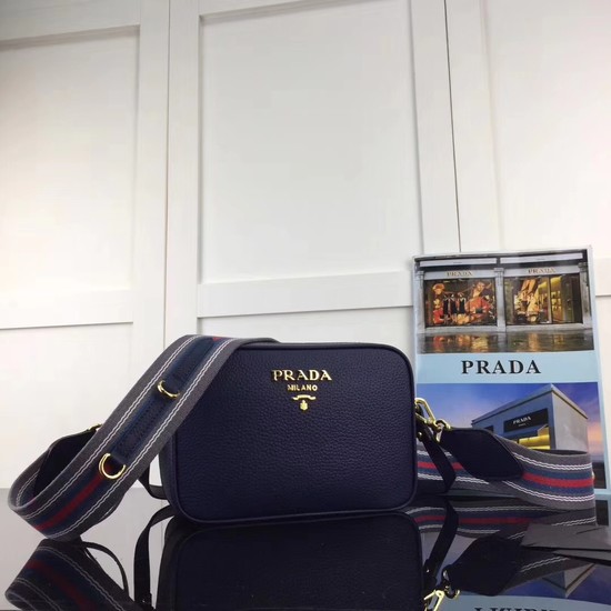 Prada Calf leather Shoulder Bag 1BH082-2B Royal Blue