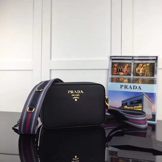 Prada Calf leather Shoulder Bag 1BH082-2B black