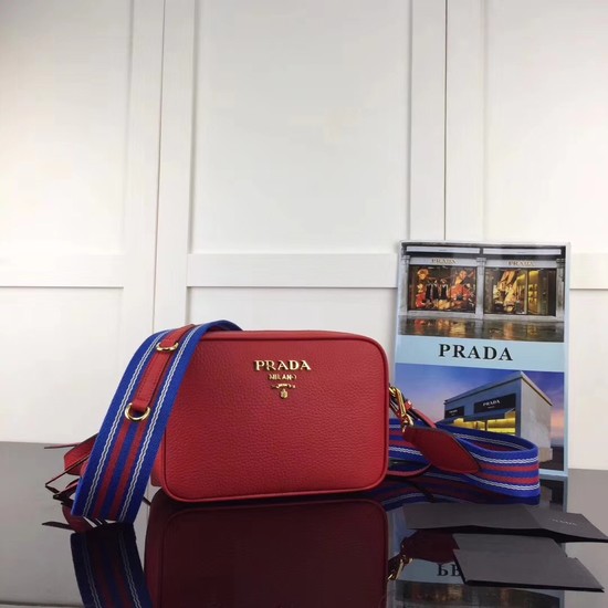 Prada Calf leather Shoulder Bag 1BH082-2B red