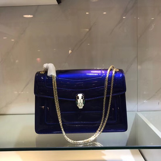 Bulgari metallic-leather shoulder bag 15004 blue