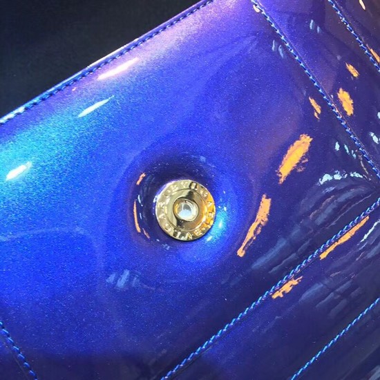 Bulgari metallic-leather shoulder bag 15004 blue