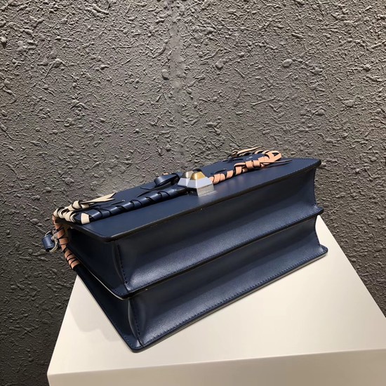 FENDI Kan I Leather Shoulder Bag 13136 Royal Blue