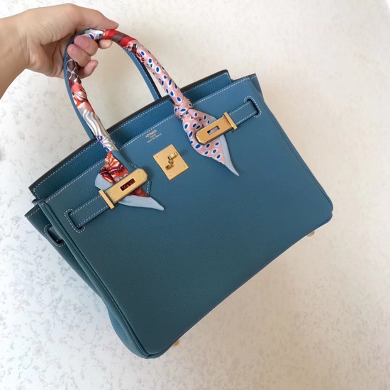 Hermes Birkin Tote Bag Original Togo Leather BK35 blue