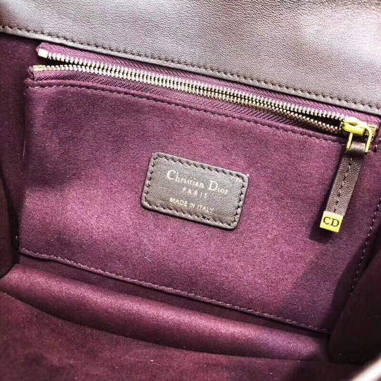 Dior DIORDIRECTION FLAP BAG IN BURGUNDY LAMBSKIN M6810