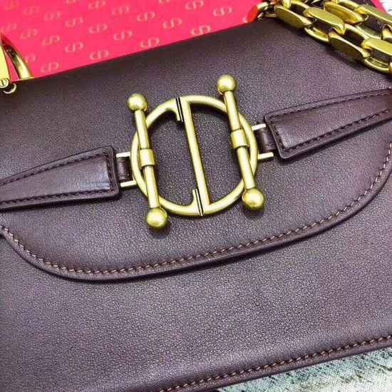 Dior DIORDIRECTION FLAP BAG IN BURGUNDY LAMBSKIN M6810