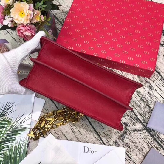 Dior DIORDIRECTION FLAP BAG IN RED LAMBSKIN M6810