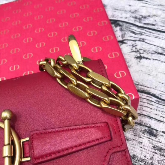 Dior DIORDIRECTION FLAP BAG IN RED LAMBSKIN M6810