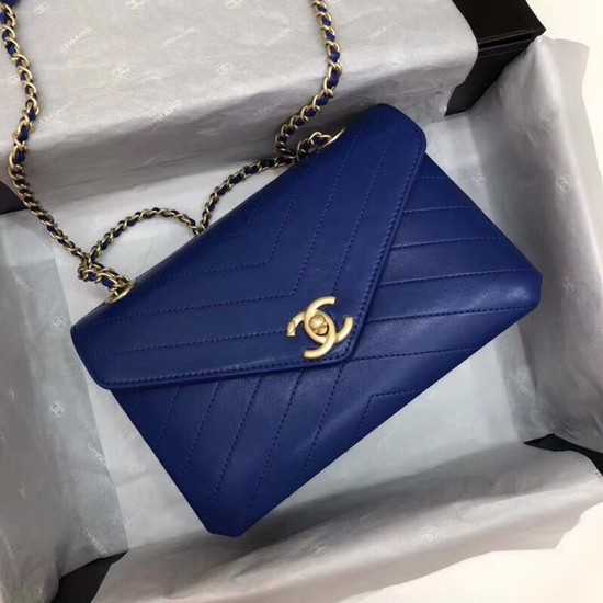 Chanel Flap Original Lambskin Leather Shoulder Bag 57431 blue