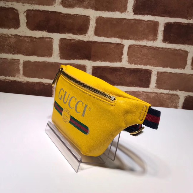 Gucci Print small belt bag 527792 yellow