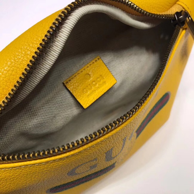 Gucci Print small belt bag 527792 yellow