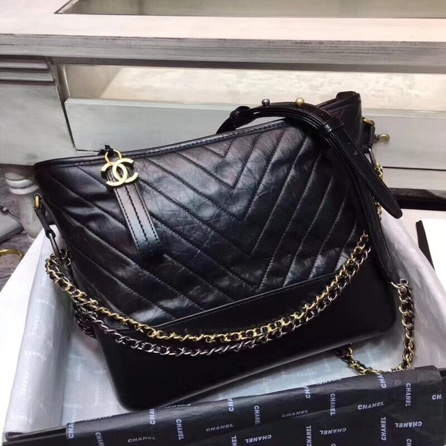 CHANEL GABRIELLE Original leather Hobo Bag A93842 black