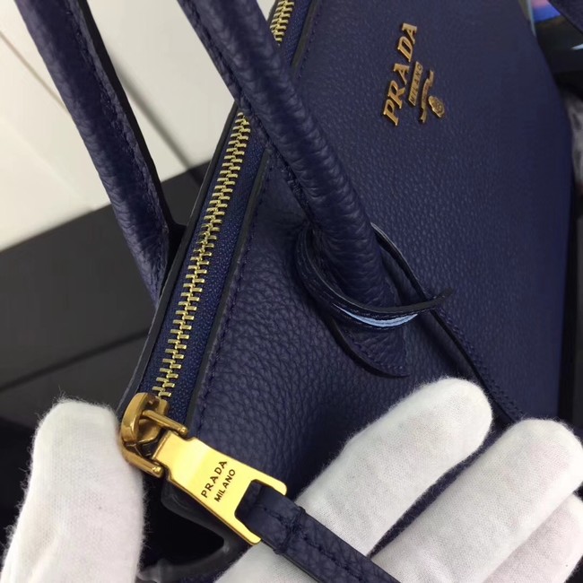 Prada calf leather bag 1BA157 dark blue