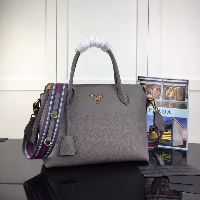 Prada calf leather bag 1BA157 grey