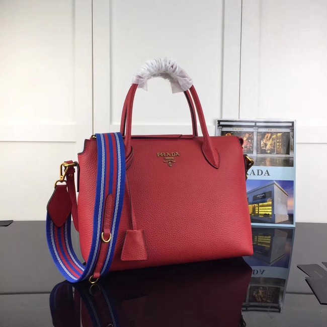 Prada calf leather bag 1BA157 red