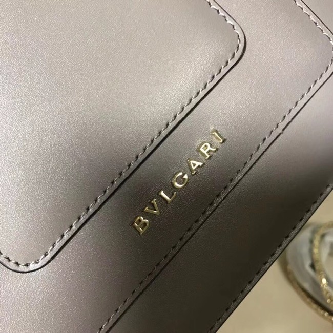 BVLGARI Serpenti Forever leather flap bag 3785 grey