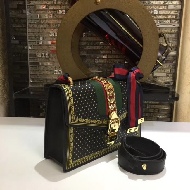 Gucci Sylvie small shoulder bag 421882 black