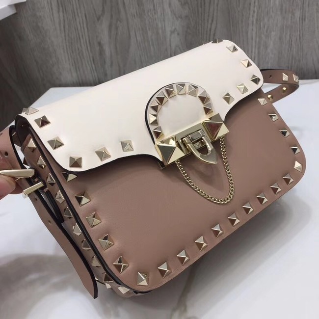 Valentino Original Leather cross-body bag 0936M pink&white