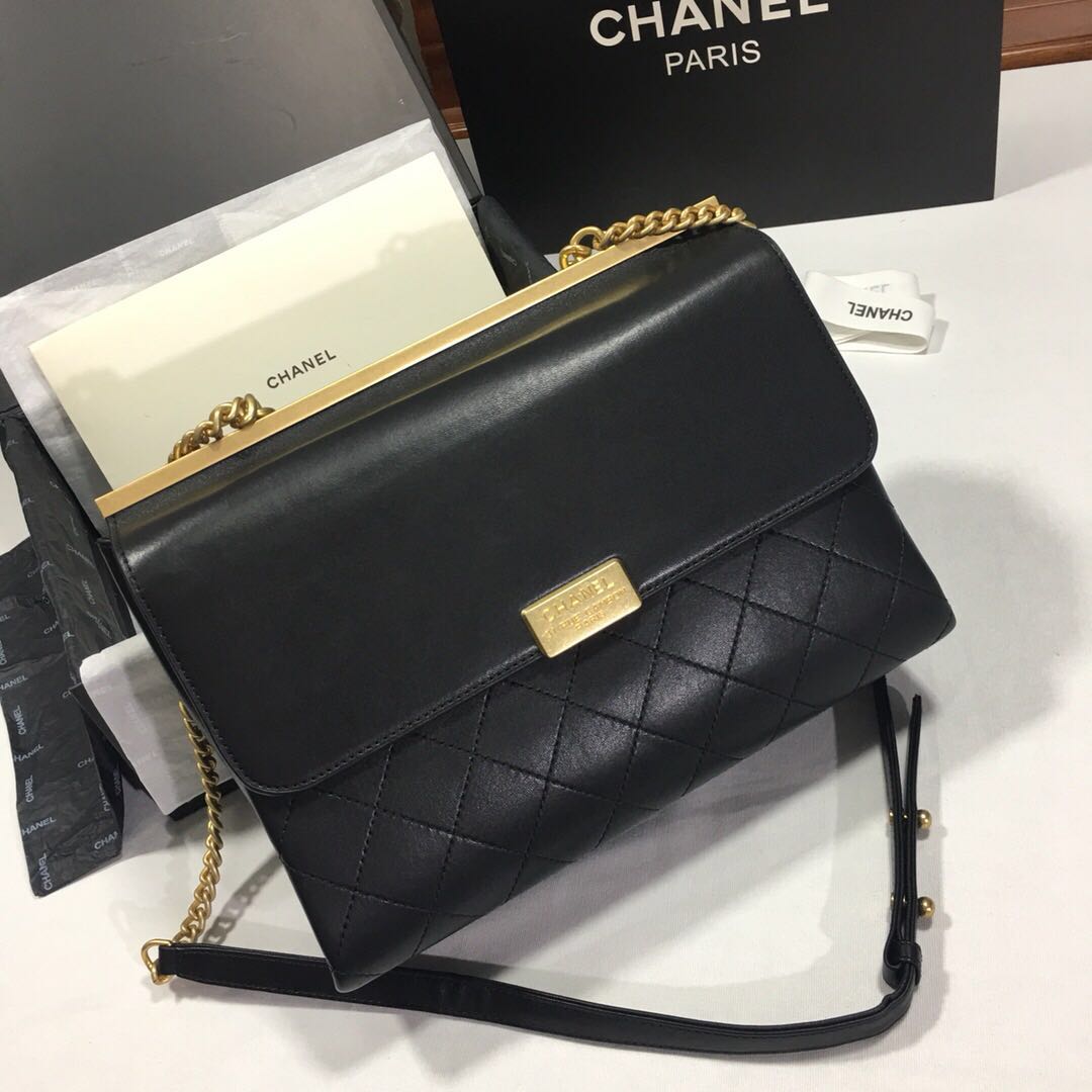 Chanel Flap Original Cowhide Shoulder Bag 56987 black