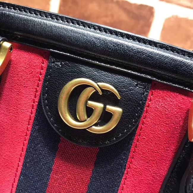 Gucci RE medium top handle bag Style 516459 red suede