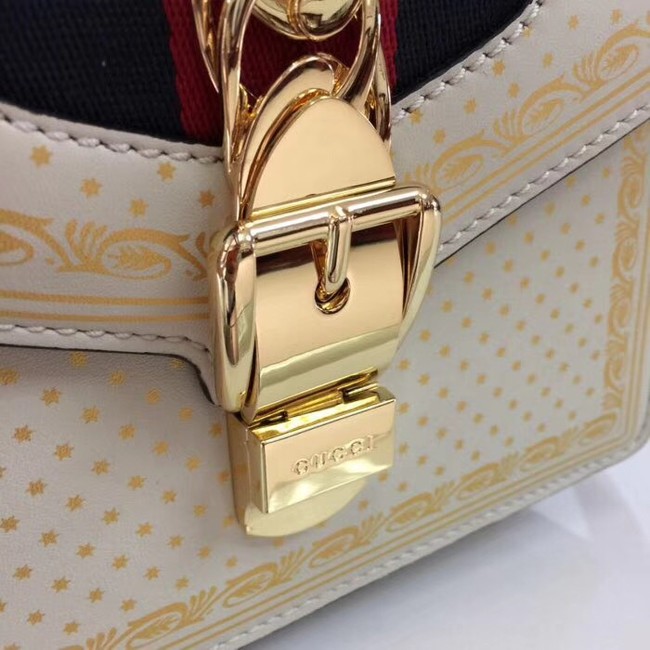 Gucci Sylvie leather mini bag 470270 cream