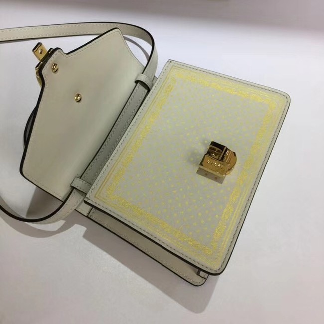 Gucci Sylvie leather mini bag 470270 cream