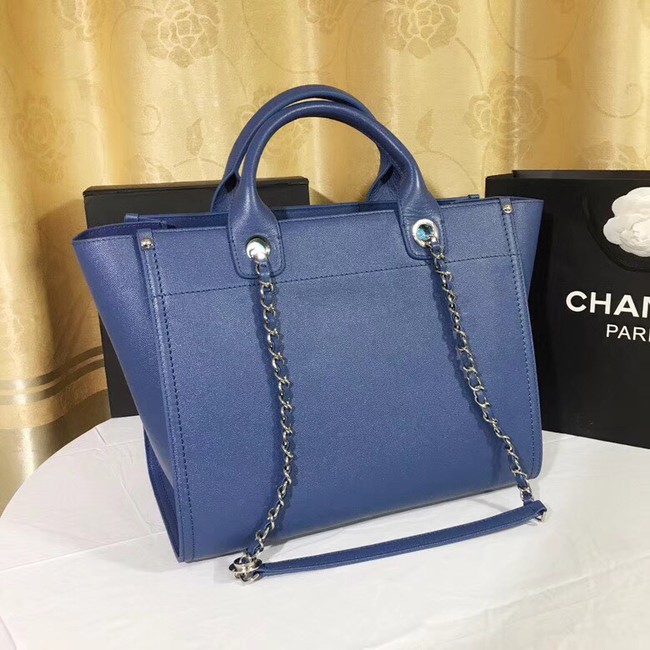 Chanel Original Caviar Leather Tote Shopping Bag 92565 blue