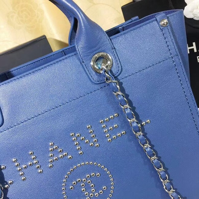 Chanel Original Caviar Leather Tote Shopping Bag 92565 blue