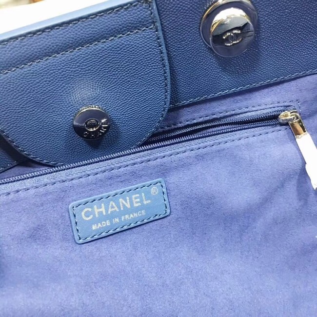 Chanel Original Caviar Leather Tote Shopping Bag 92565 blue