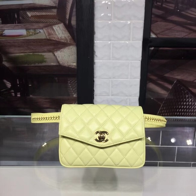 Chanel Original waist pack Sheepskin 4771 lemon