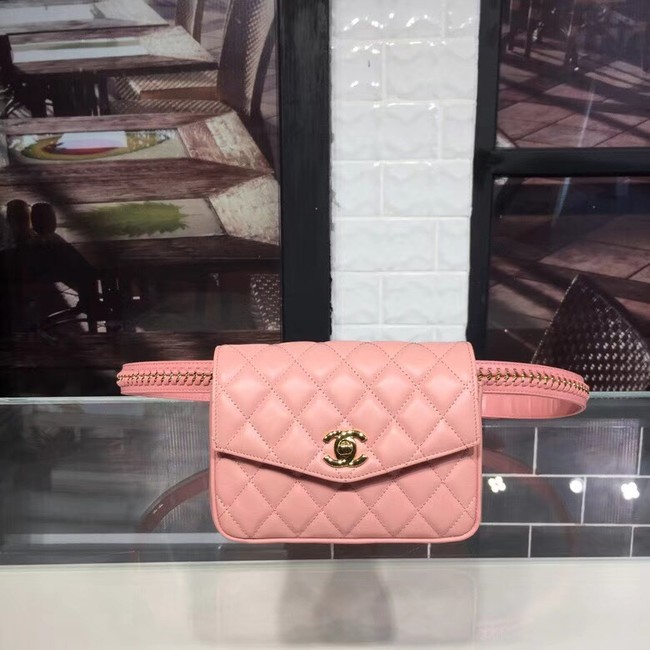 Chanel Original waist pack Sheepskin 4771 pink