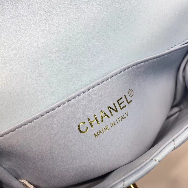 Chanel Original waist pack Sheepskin 4771 sky blue