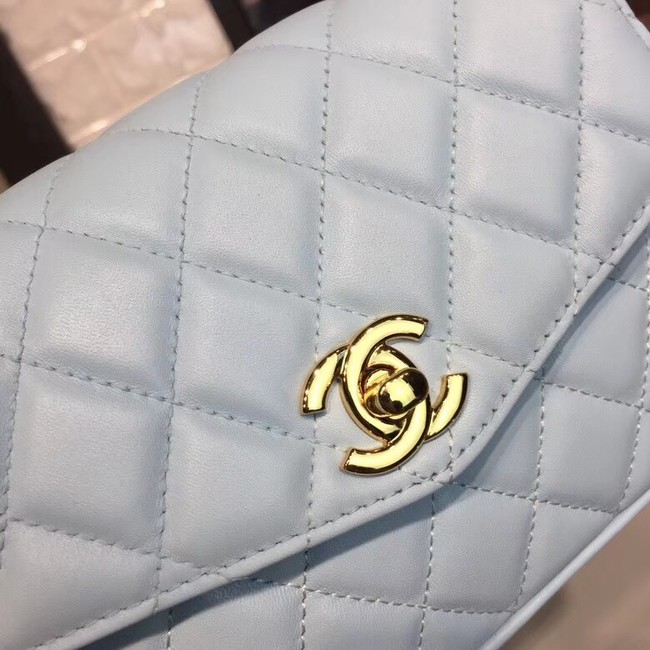 Chanel Original waist pack Sheepskin 4771 sky blue