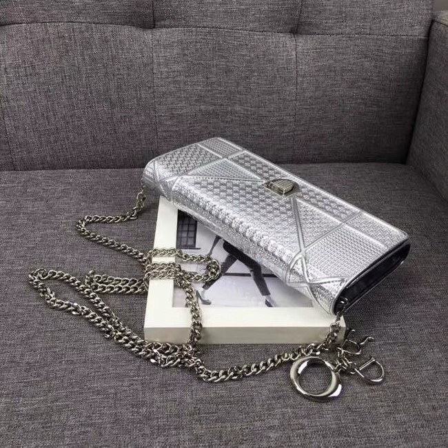 Dior Original Cowhide mini Shoulder Bag 3780 Silver