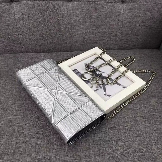 Dior Original Cowhide mini Shoulder Bag 3780 Silver