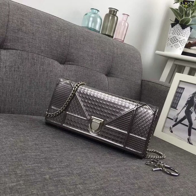 Dior Original Cowhide mini Shoulder Bag 3780 Silver grey