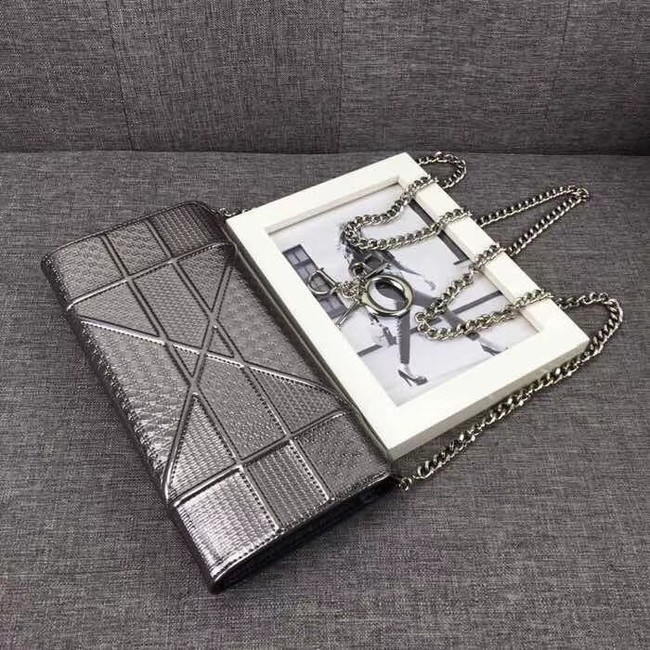 Dior Original Cowhide mini Shoulder Bag 3780 Silver grey