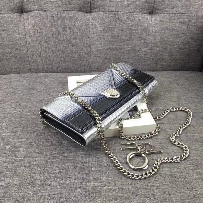 Dior Original Cowhide mini Shoulder Bag 3780 Silver&black