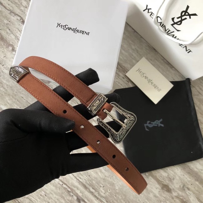 YSL leather belt 4765 brown