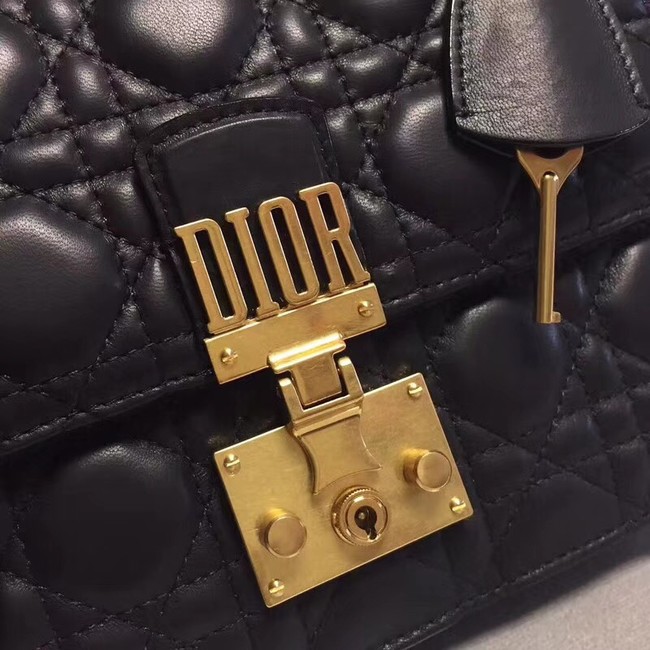 DIORADDICT FLAP BAG IN BLACK CANNAGE LAMBSKIN M5818