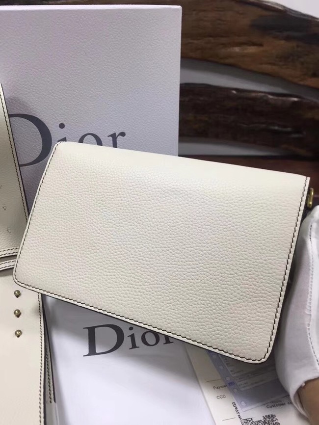 Jadior flap bag calfskin cross-body bag M8000 white