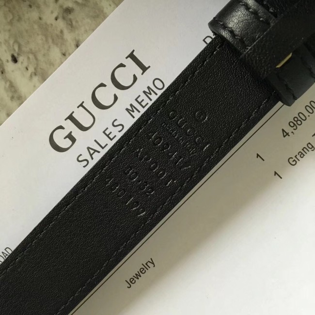 Gucci Leather belt with Double G buckle 409417 black